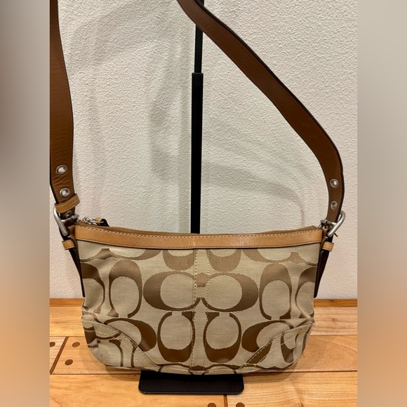 Coach Handbags - ‼️SOLD‼️Coach Signature Tan Adjustable Shoulder and Crossbody Bag